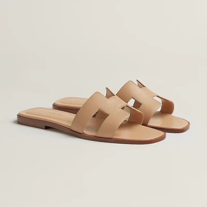 Hermes - Claquettes Beige Natura